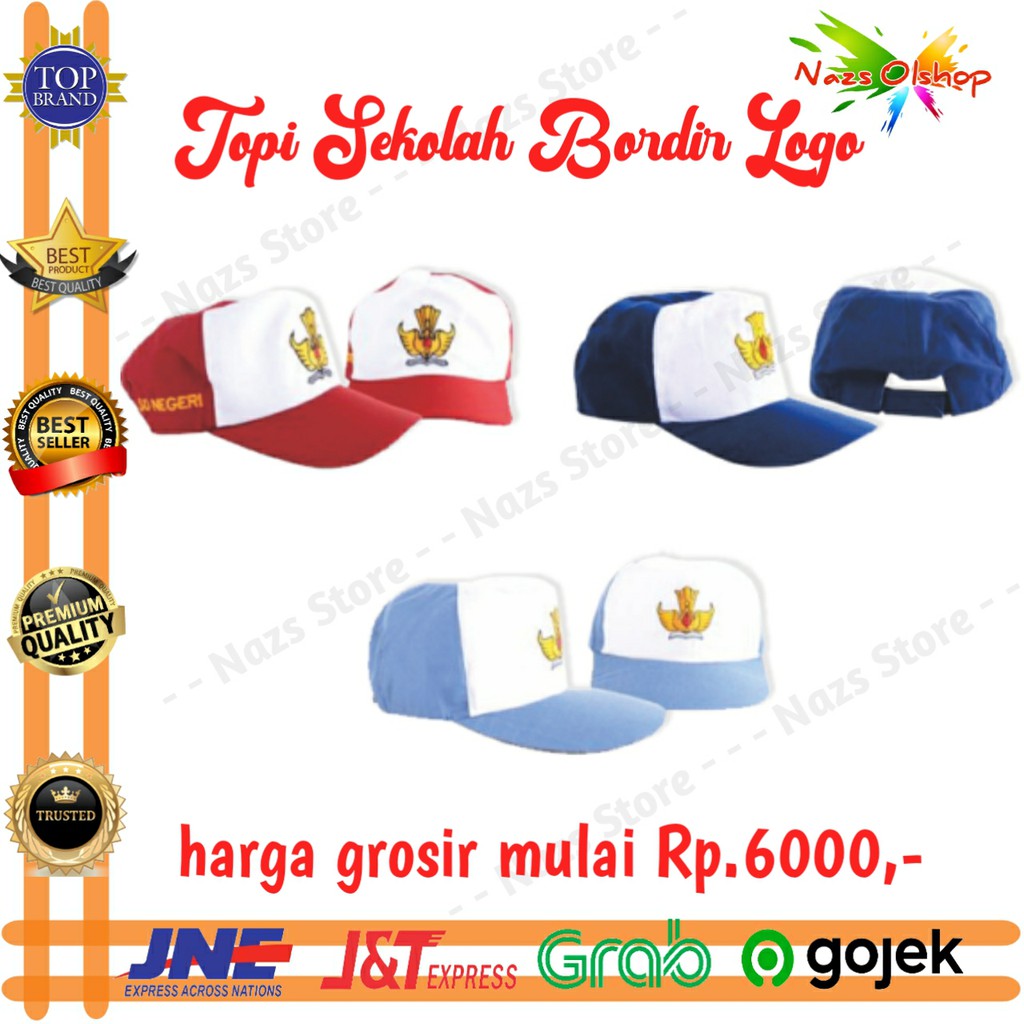 Topi Sekolah anak SD / SMP / SMA Bordir Kwalitas Premium Grosir dan Eceran