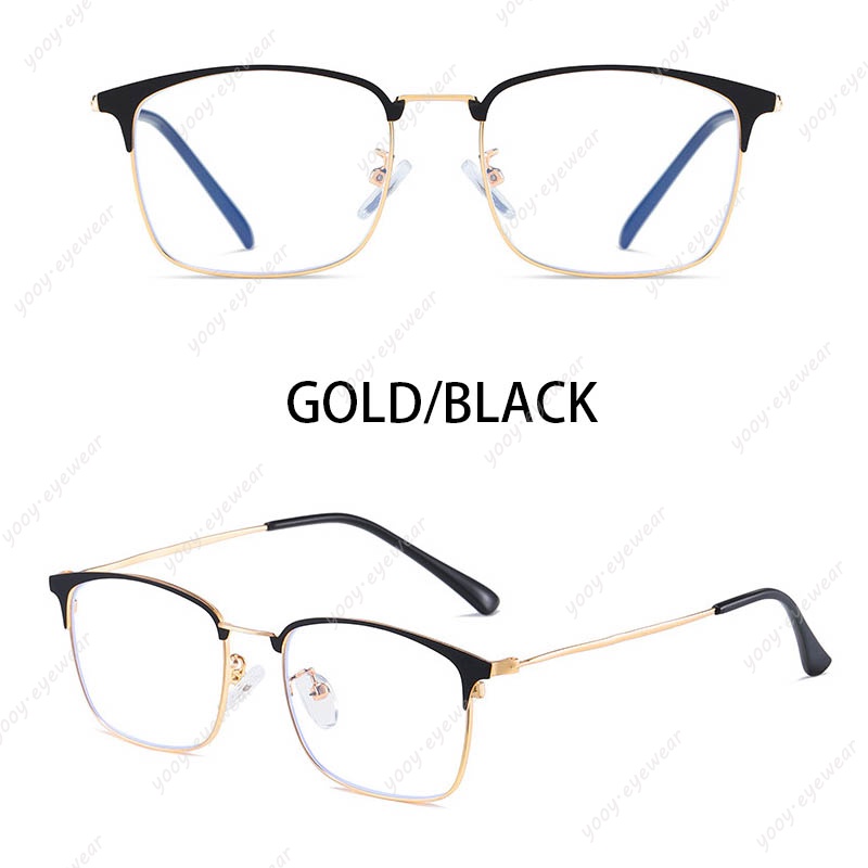 Photochromic Anti Radiation Eyeglasses Metal Frame Square Glasses Computer Eyewear for Men Women