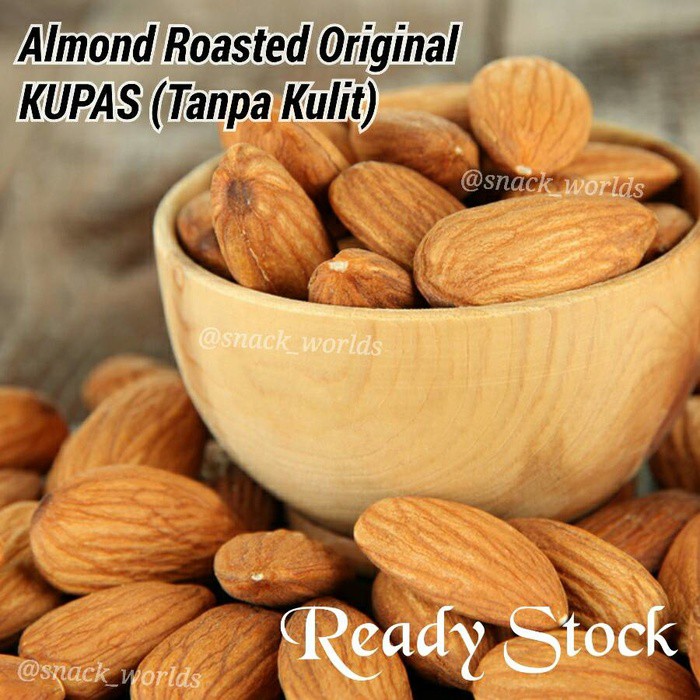 

gram Almond KUPAS Original Roasted Panggang USA California harga distributor grosir murah