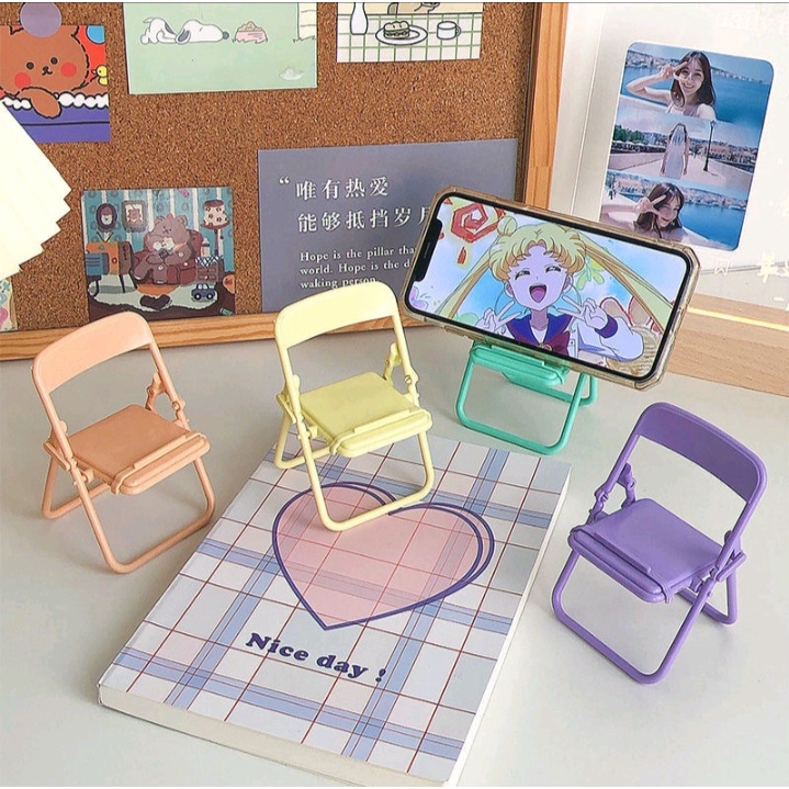 Dudukan Hp Bentuk Kursi Stand Holder Handphone Bentuk Kursi - Standing HP Portable Dudukan Ponsel Bentuk Lucu Bisa Dilipat