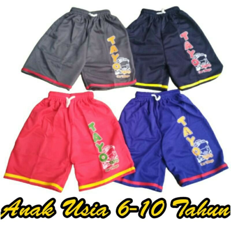 Tayo Celana Pendek Kolor Anak Laki-laki Cowok Pria Usia 6 7 8 9 10 Tahun Harian Santai Murah