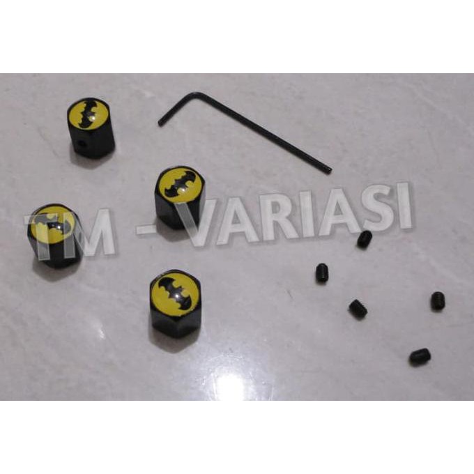 Tutup Pentil Ban Mobil Logo Batman Dengan Kunci L Anti Maling Terlaris