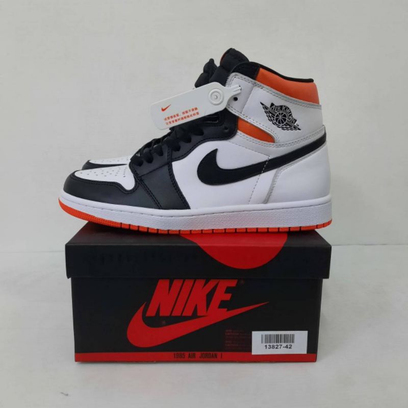 Air Jordan 1 High - White/Electro Orange-Black