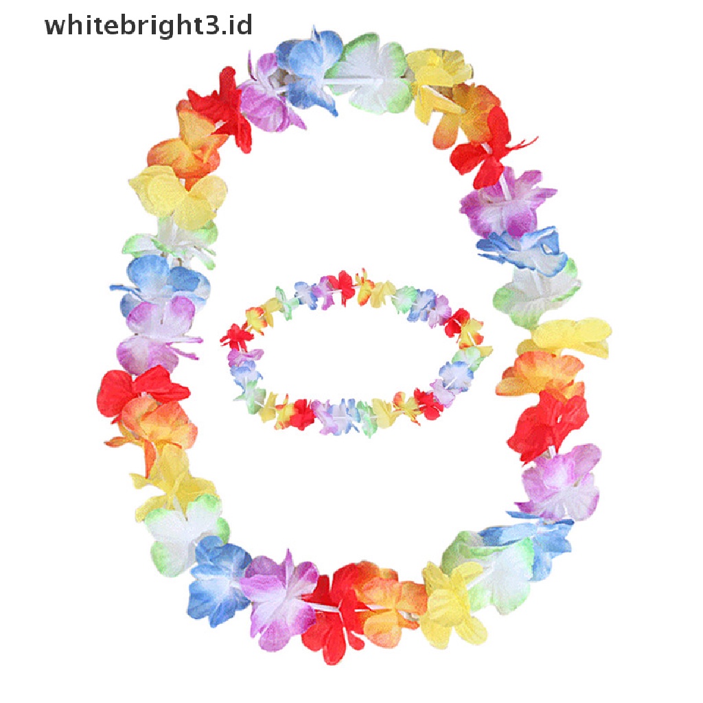 {whitebright3.id} 10pcs Hawaii Bunga leis Garland Kalung Gaun Mewah Pesta Hawai Pantai Seru