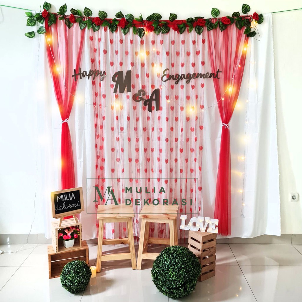 Dekorasi Backdrop Lamaran Nikahan Aqiqah Background Bekdrop Paket Mulia K
