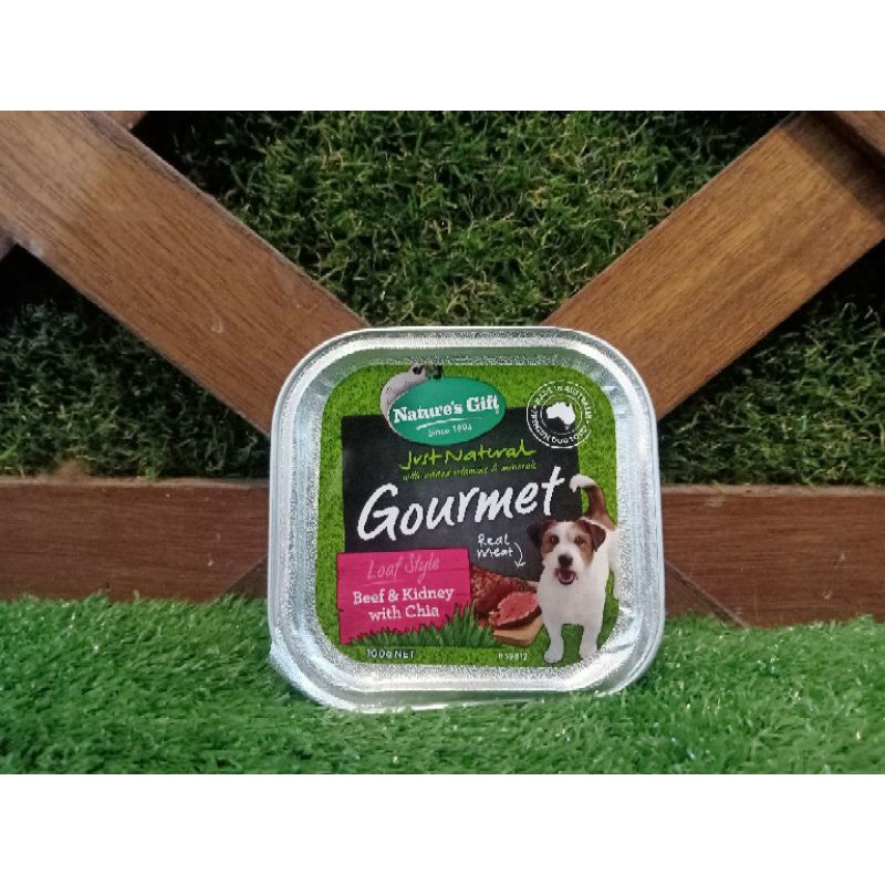 Nature's gift gourmet tray wet 100gr/makanan basah anjing/wet food for dog