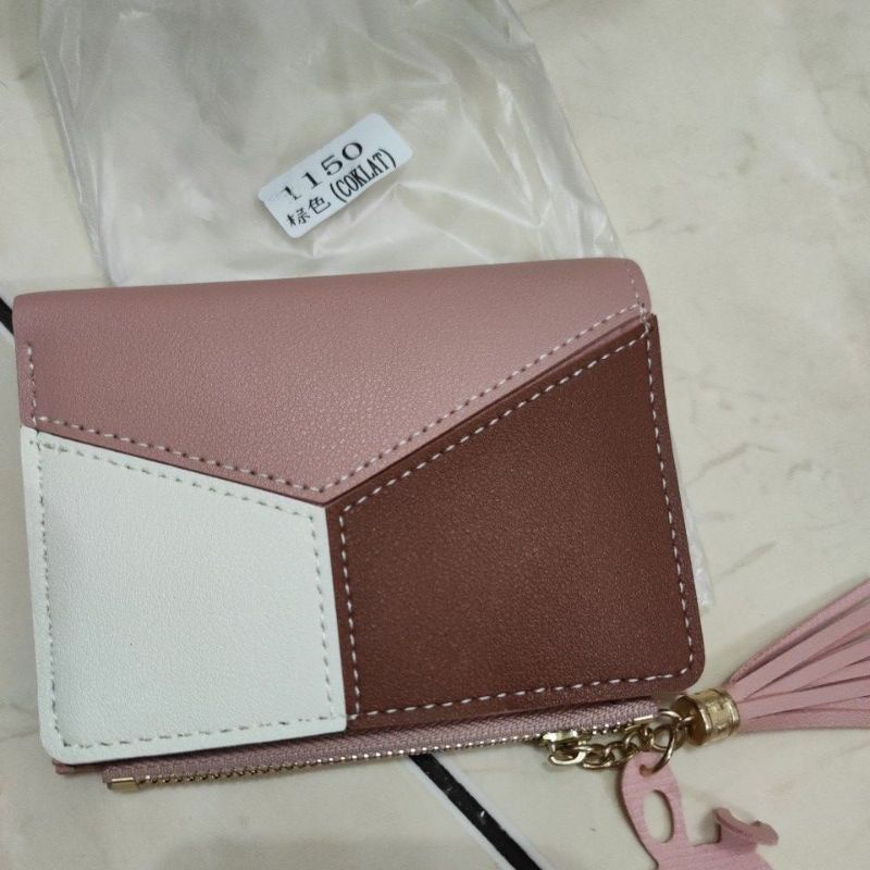Bundara.id Do-1046 Korean style Dompet  lipat kancing import warna soft