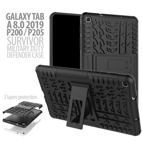 Hardcase Rugged Armor Samsung Tab A 8.0 2019 P205 P200 Casing Samsung P205 Tab A 8&quot; 2019 Standing Case