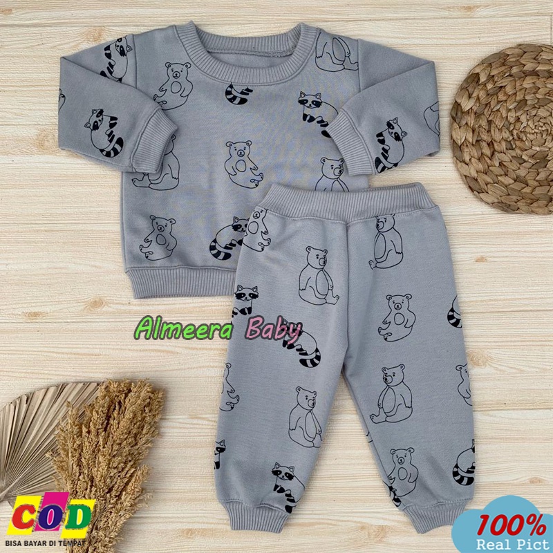 Setelan Baju Bayi Setelan Sweater Bayi Celana Jogger Usia 3-12 Bulan Almeera Baby And Kids