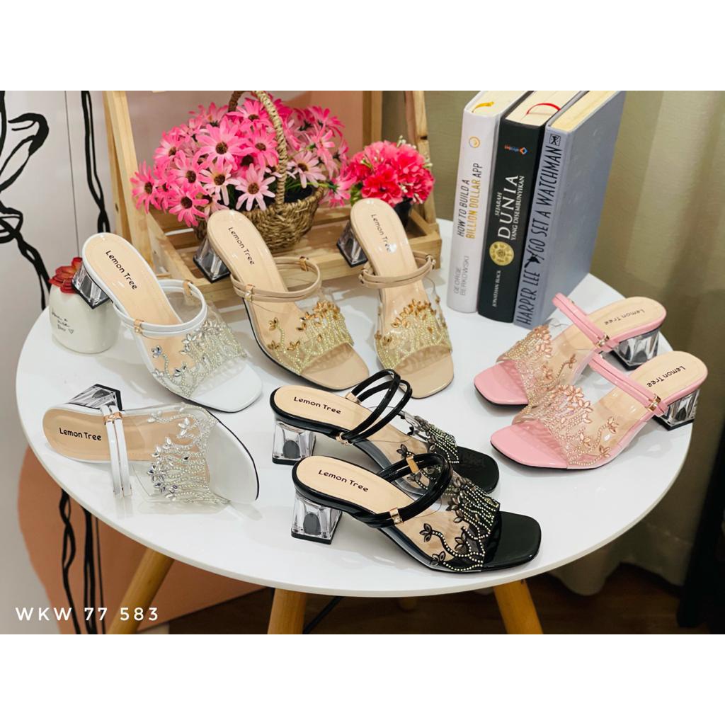 SANDAL WANITA HEELS ZARA HAK KACA 5 CM