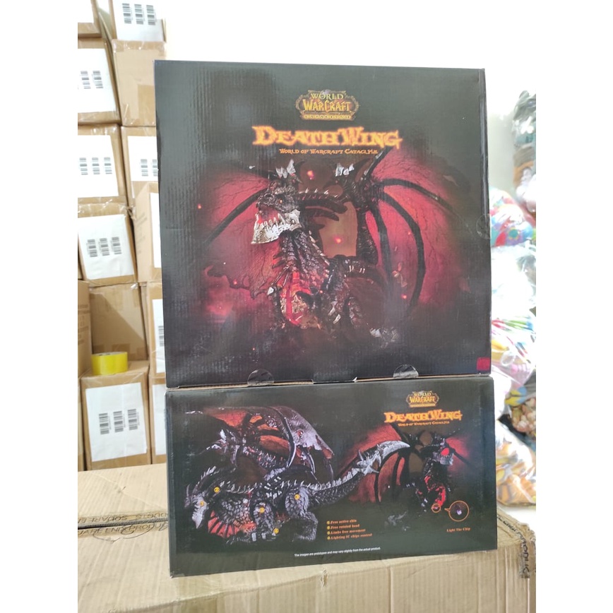 WOW Cataclysm Neltharion Death Wing Figure Statue with Light Gradient