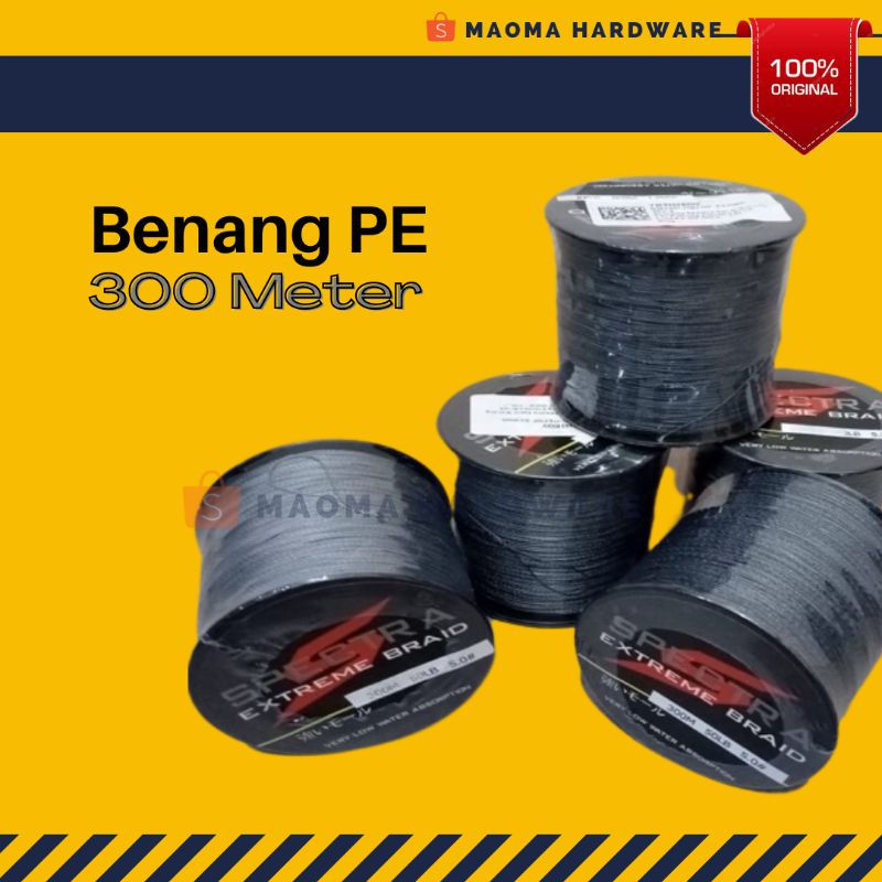 Benang PE 300 Meter Spectra Senar Benang Tali Pancing PE Soloplay Extreme Braid Fishing Line Pancing