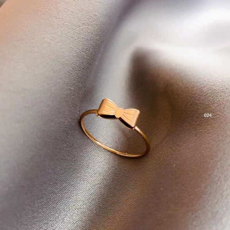 COD! cincin titanium wanita ribbon rosegold anti karat import