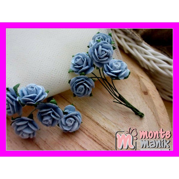 

Bahan Craft Aplikasi Bunga Mawar Kertas Biru Pastel - ABK-08
