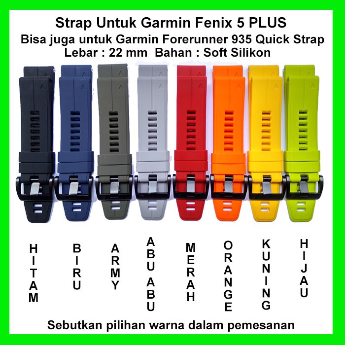 Strap Tali Jam Garmin Fenix 5x 5 PLUS Forerunner 935 silicone OEM Model tali FENIX PLUS SERIES