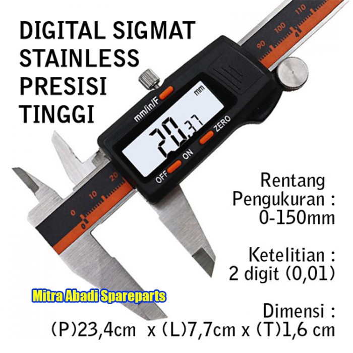 

Jangka Sorong Digital Sigmat Preminum Presisi Tinggi Stainless Steel
