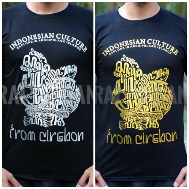 Kaos distro bahan spandek islami kaligrafi wayang semar indonesia etnik cirebon culture