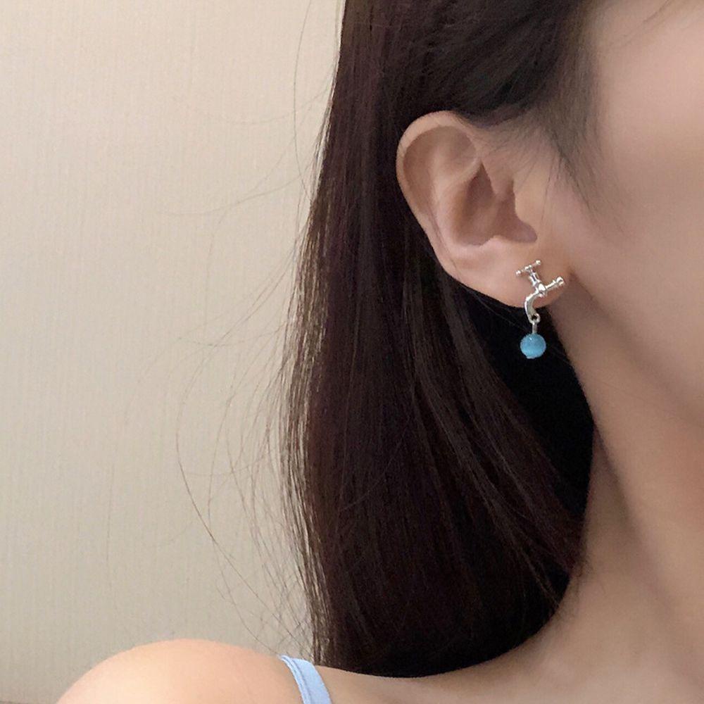 NEEDWAY Anting Wanita Unik Lucu Imut Liontin Logam Indah Bentuk Keran Air