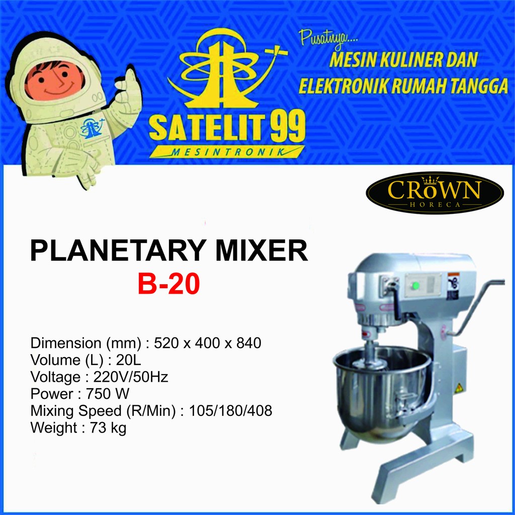 Jual Planetary Mixer 20 Liter CROWN B-20 | Shopee Indonesia