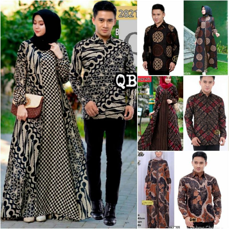 HANGGONO COUPLE ori najwa/ Couple batik / gamis batik couple