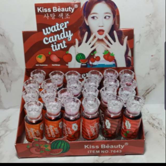 Lip tint water candy fruity kiss beauty 24pcs