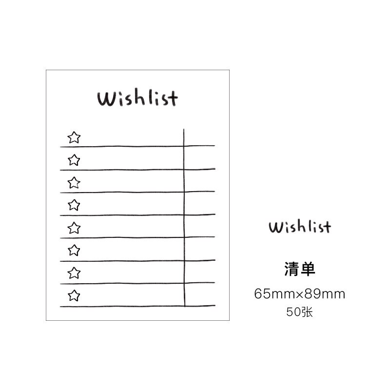 50 Lembar Memo Pad Portabel Dapat Dirobek-D