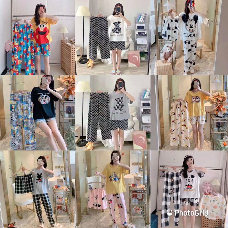 Baju Tidur Wanita Model Korea Piyama Import ~ Set 3in1 Bahan Spandek