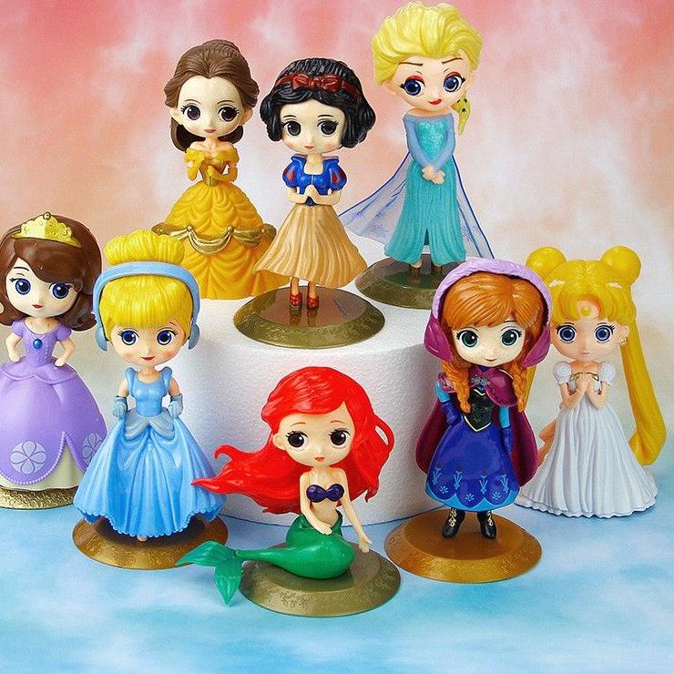 [KPG.01Jl22ᵟ] Hiasan Kue Princess & Frozen Topper Cake Happy Birthday Boneka Figure Ulang Tahun Main