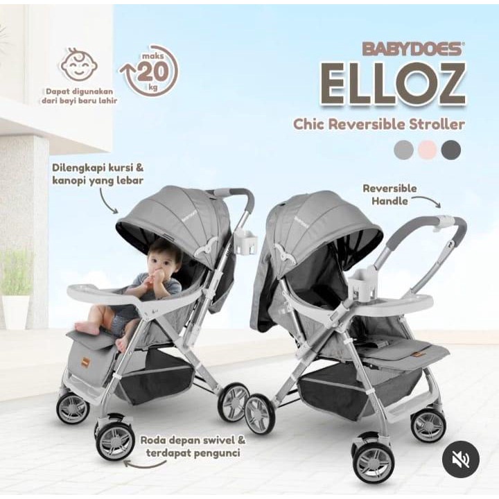 Stroller BabyDoes Elloz CH-SN 324 Kereta Dorong Bayi Dua Arah bisa hadap-hadapan