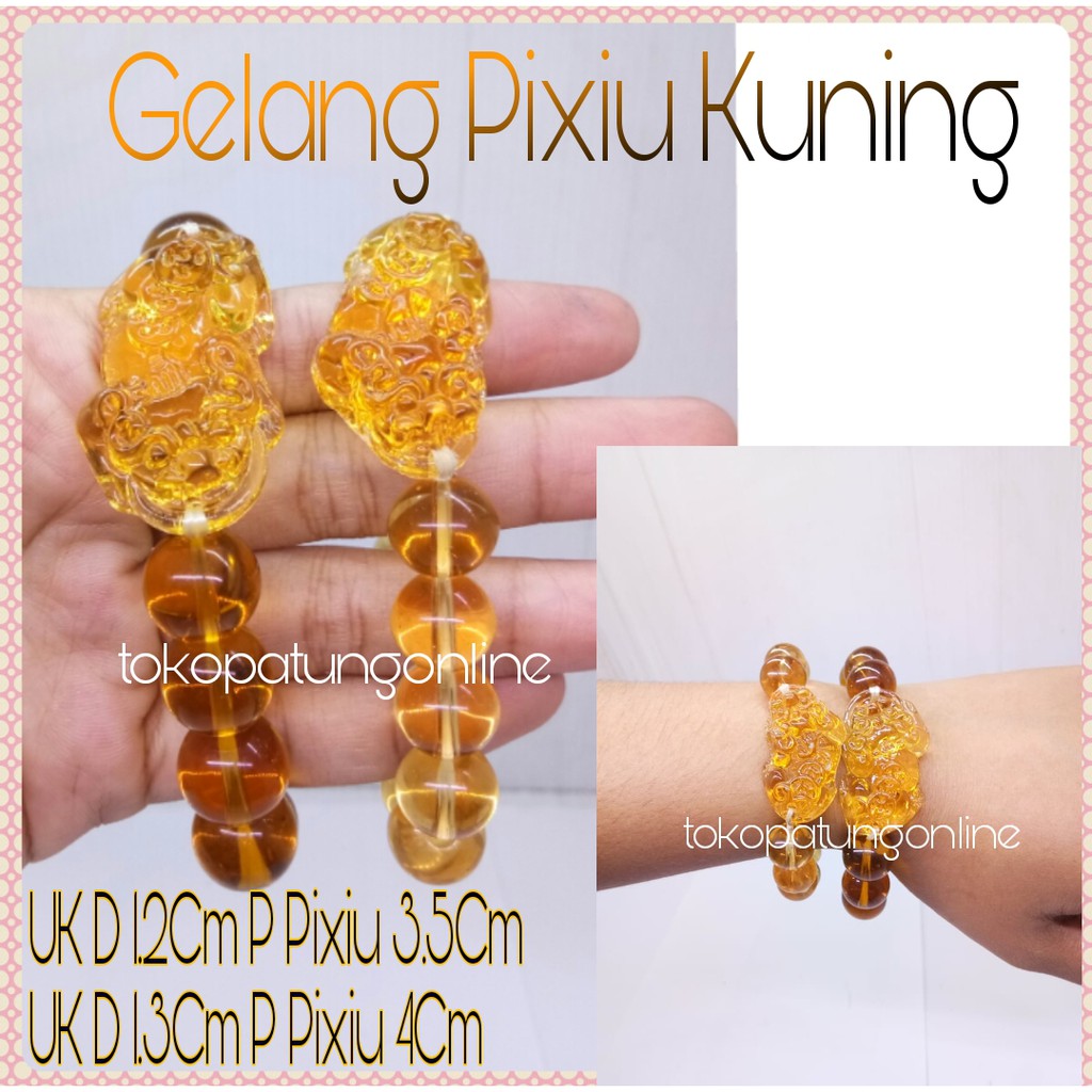 Gelang Pixiu Kuning Batu Natural