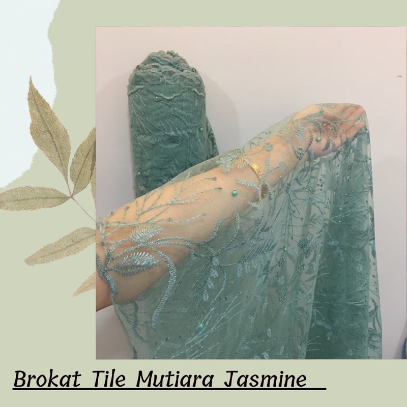 Kain Tile Mutiara Premium Jasmine warna Hijau Wardah