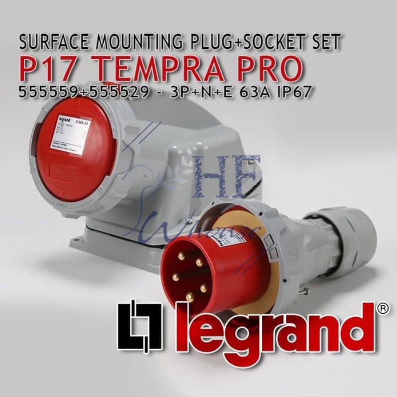 Legrand Set Surface Mounting + Plug 63A 3P+E+N 5Pin IP67