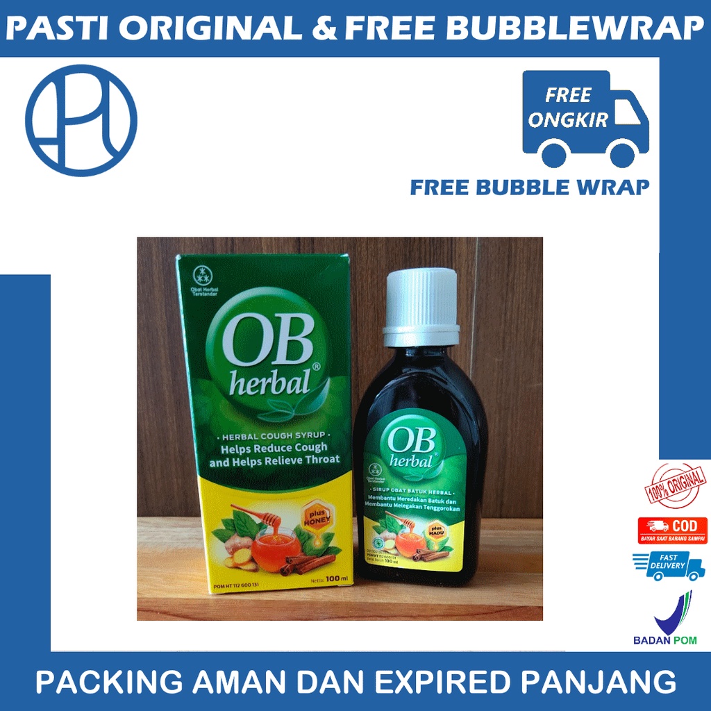 OB HERBAL PLUS MADU 100 ML OBAT BATUK HERBAL BERDAHAK KERING FLU DEMAM