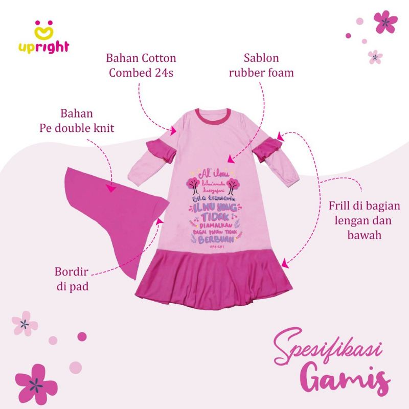 Set Gamis Jilbab Anak Upright size 10