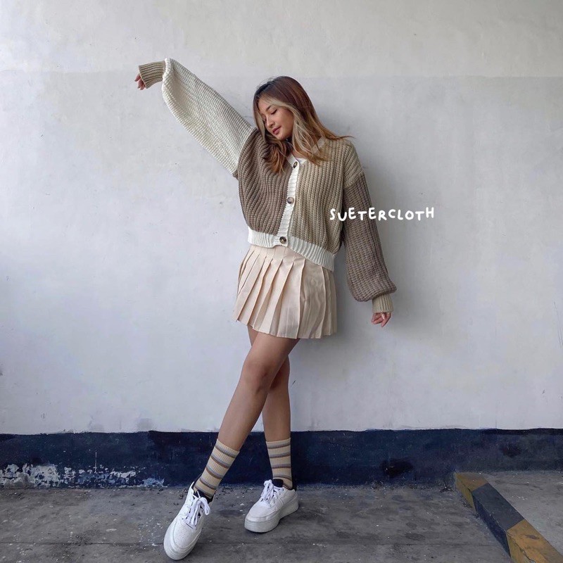 NEW!! REALPICT HONEY CARDY TWOTONE 7GET - premium tebal - cardy rajut twoton