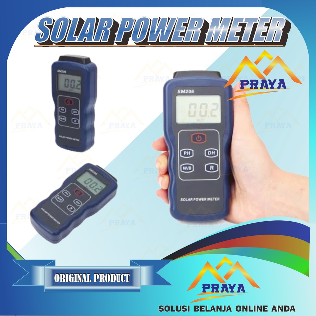 Solar Power Meter Radiation Tester Tes Energi Matahari Sun Sunlight