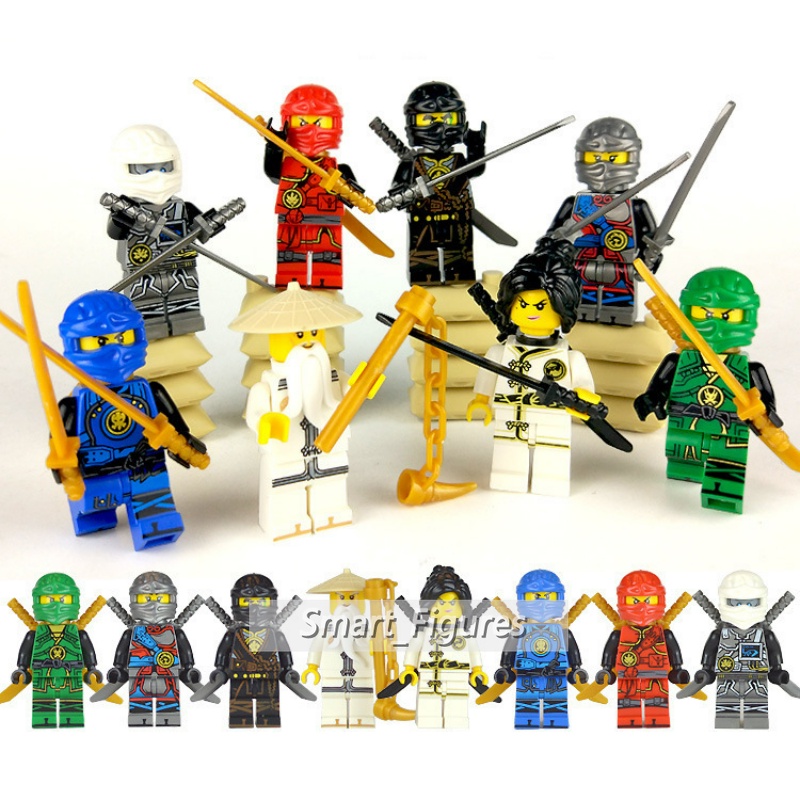 Set Mainan Action Figure Mini Ninjago Wu Nya Jay Kai Motor Cole Lloyd Zane Yang Untuk Koleksi