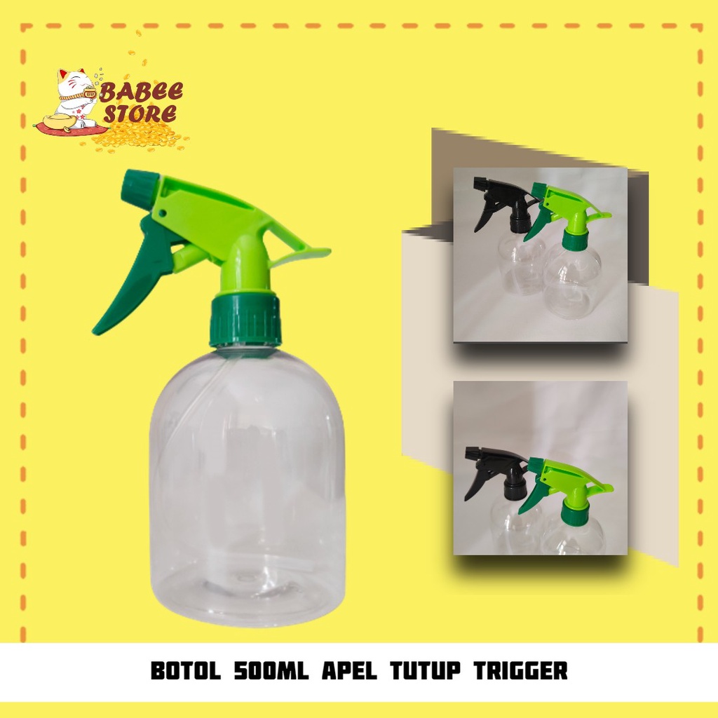 BABEE - BOTOL APEL 500ML TUTUP SEMPROT / BOTOL PENDEK 500ML TRIGGER KISPRAY / BOTOL 500ML SEMPROT