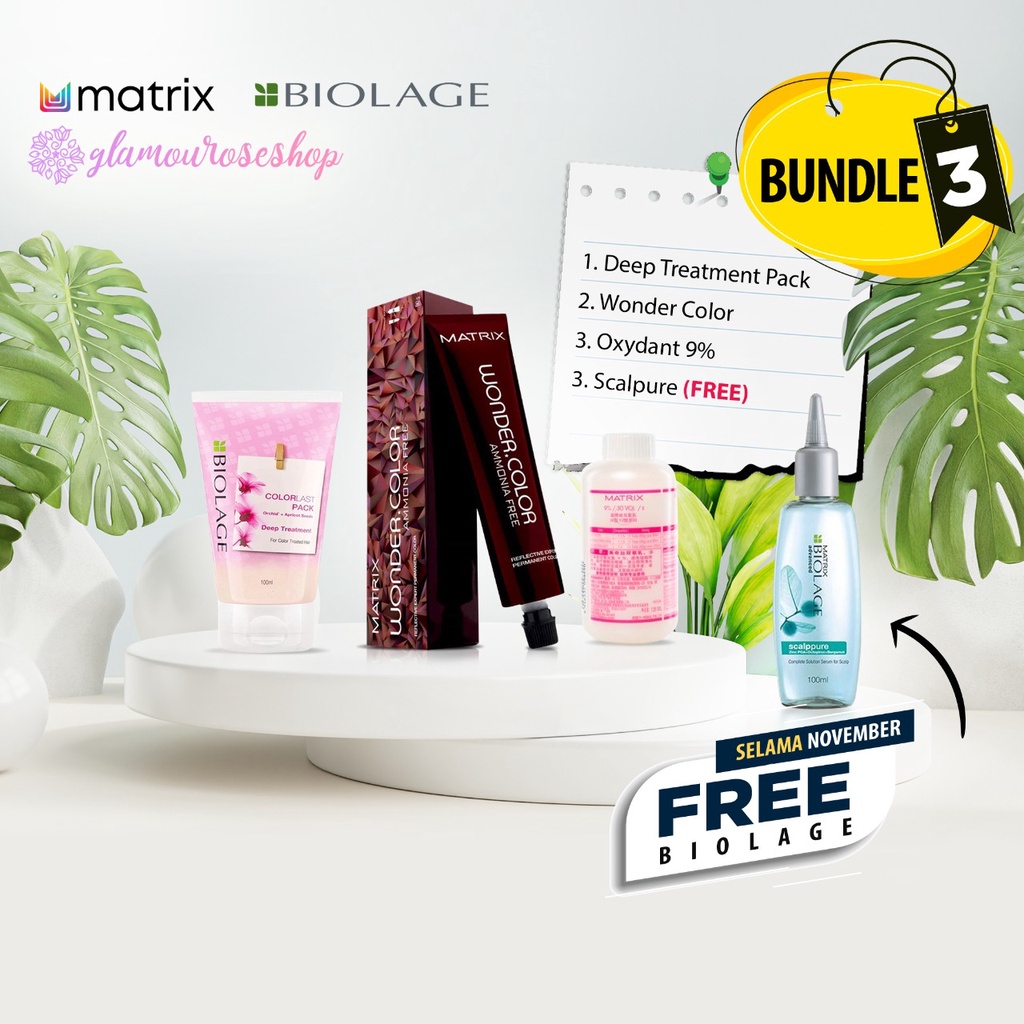 Matrix - Biolage Bundle 3 :  Wondercolor 100ml + Oxydant + Deep Treatment Pack Color