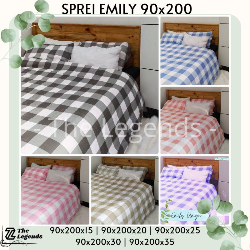 Sprei Kotak Emily No. 4 90x200 Sudut Karet | 90x200x15 | 90x200x20 | 90x200x25 | 90x200x30 | 90x200x