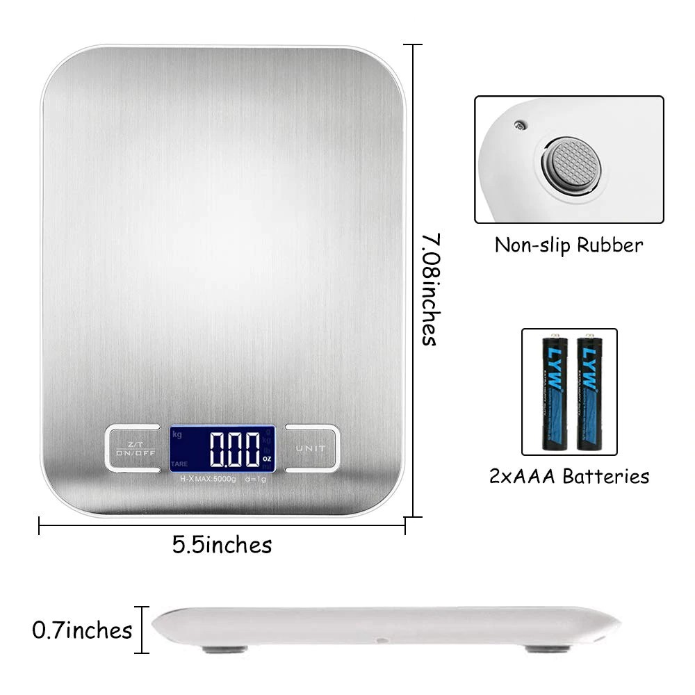 Food Scale - Kitchen Scale - Digital Food Scale with Digital Kitchen Timer