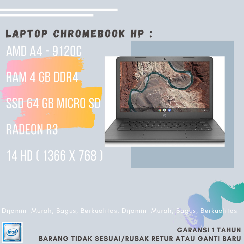 LAPTOP CROMEBOOK HP AMD A4 9120C 4GB 128EMMC CHROME E122