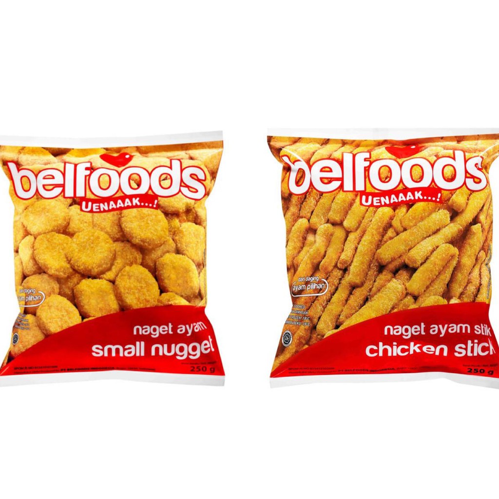 

BELFOODS UENAAAK CHICKEN NUGGET COIN, STICK, S 250gr - FROZEN FOOD MAKANAN BEKU NAGET AYAM