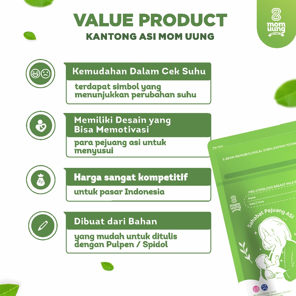 MOM UUNG KANTONG ASI/30 Lembar Pre-sterilized Breast Milk Bag 100ml PREMIUM SHOPPING OFFICIAL STORE SHOP