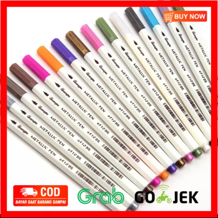 

(BISA COD) metallic brush pen 15clr (mirip sta)