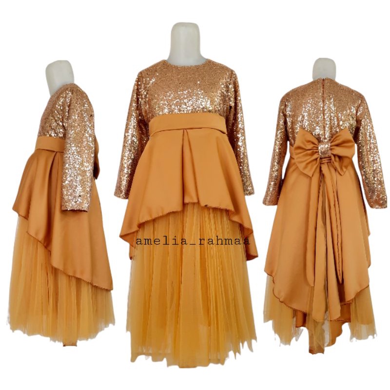 gamis seribu payet baju pesta anak perempuan dress anak perempuan baju ulang tahun lebaran bisa couple