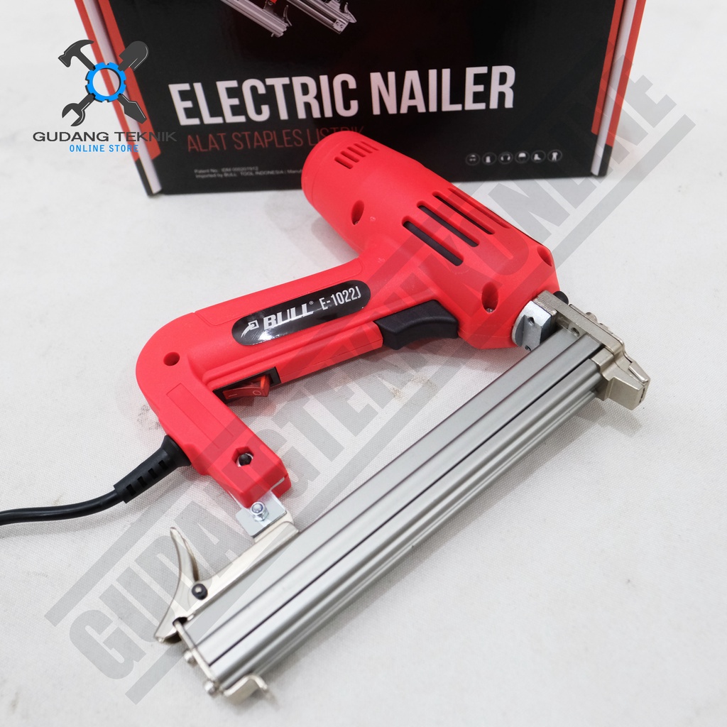 Mesin Staples Paku Tembak LISTRIK BULL 1022J / ELEKTRIC Nailer Gun BULL E-1022J