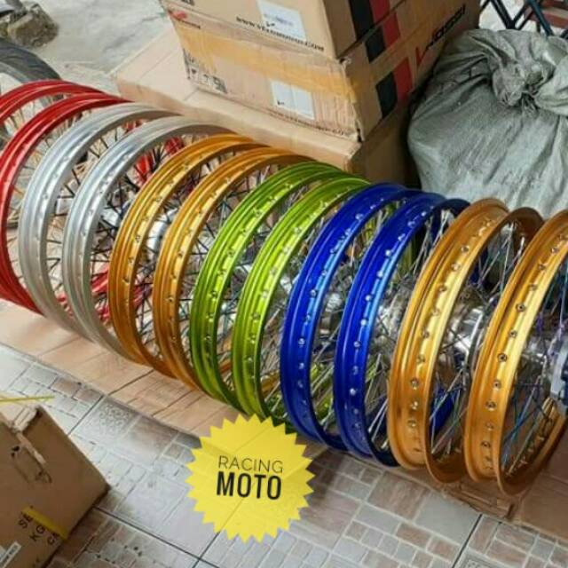 PAKET VELG ROSSI RING 17X140 MOTOR CBR 150 NEW-CB 150R-CB LAMA KOMPLIT UDAH STEL VELG