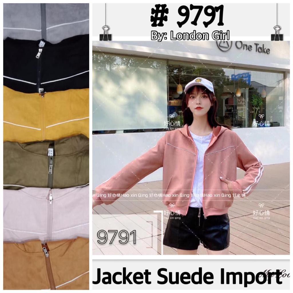 Jaket Wanita Suede Import Lengan Panjang #9791/ Woman Import Long Sleeved Suede Jacket