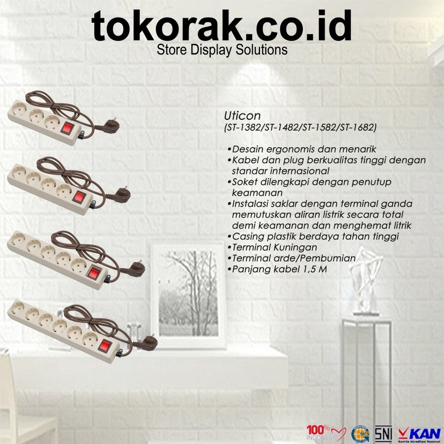 STOP KONTAK 4 LB ARDE + SAKLAR UTICON ST 1482 - COLOKAN EXTENTION